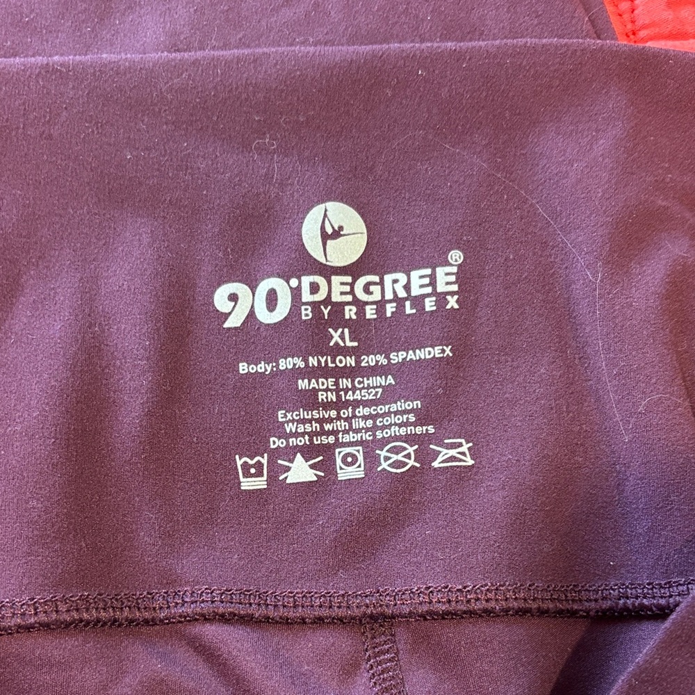 90 Degree By Reflex Burgundy Leggings VGUC SZXL